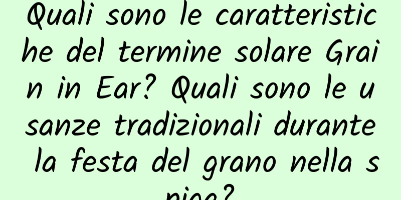 Quali sono le caratteristiche del termine solare Grain in Ear? Quali sono le usanze tradizionali durante la festa del grano nella spiga?