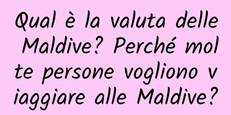 Qual è la valuta delle Maldive? Perché molte persone vogliono viaggiare alle Maldive?