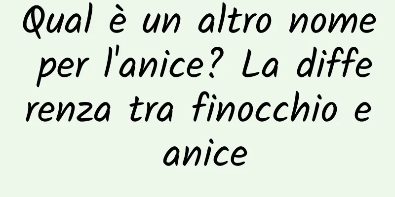 Qual è un altro nome per l'anice? La differenza tra finocchio e anice