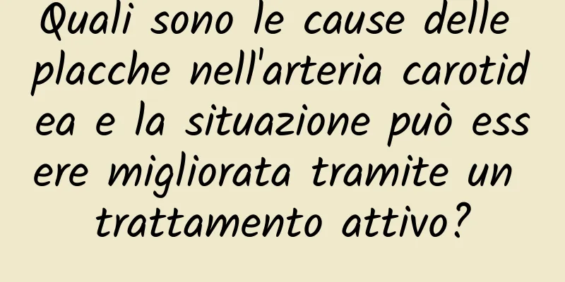 Quali sono le cause delle placche nell'arteria carotidea e la situazione può essere migliorata tramite un trattamento attivo?