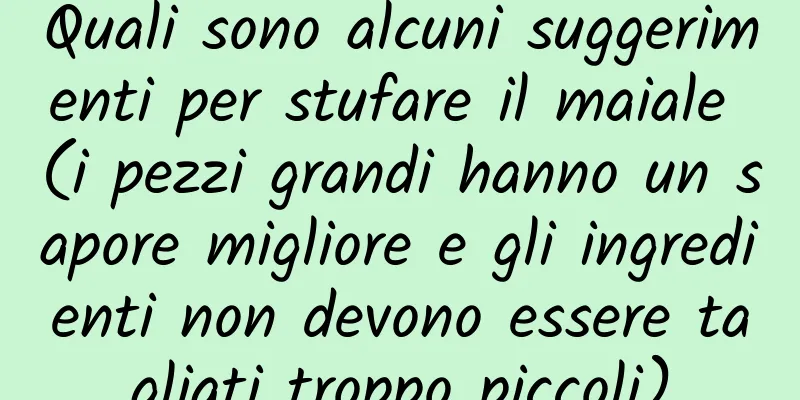 Quali sono alcuni suggerimenti per stufare il maiale (i pezzi grandi hanno un sapore migliore e gli ingredienti non devono essere tagliati troppo piccoli)