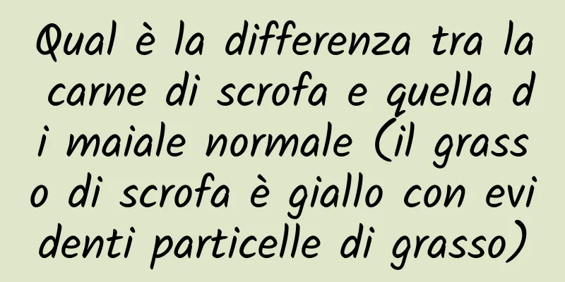 Qual è la differenza tra la carne di scrofa e quella di maiale normale (il grasso di scrofa è giallo con evidenti particelle di grasso)