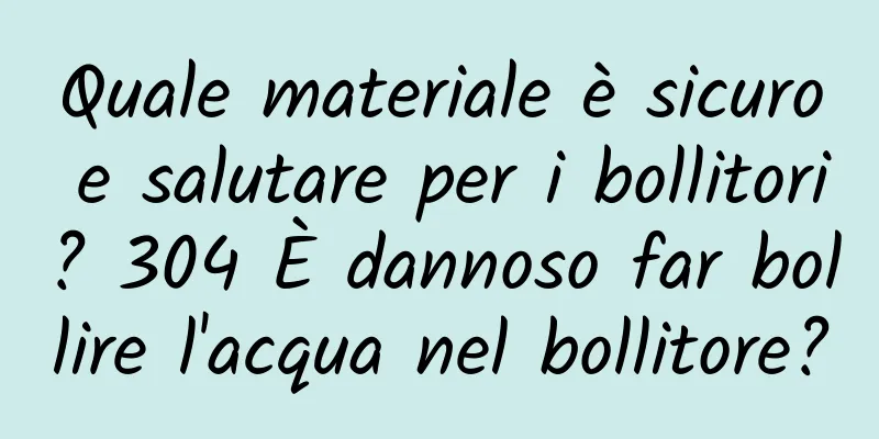 Quale materiale è sicuro e salutare per i bollitori? 304 È dannoso far bollire l'acqua nel bollitore?