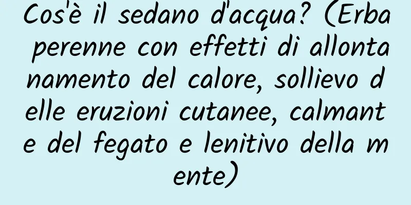 Cos'è il sedano d'acqua? (Erba perenne con effetti di allontanamento del calore, sollievo delle eruzioni cutanee, calmante del fegato e lenitivo della mente)