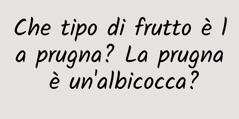 Che tipo di frutto è la prugna? La prugna è un'albicocca?