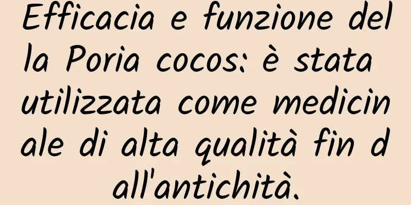 Efficacia e funzione della Poria cocos: è stata utilizzata come medicinale di alta qualità fin dall'antichità.