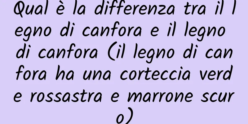 Qual è la differenza tra il legno di canfora e il legno di canfora (il legno di canfora ha una corteccia verde rossastra e marrone scuro)