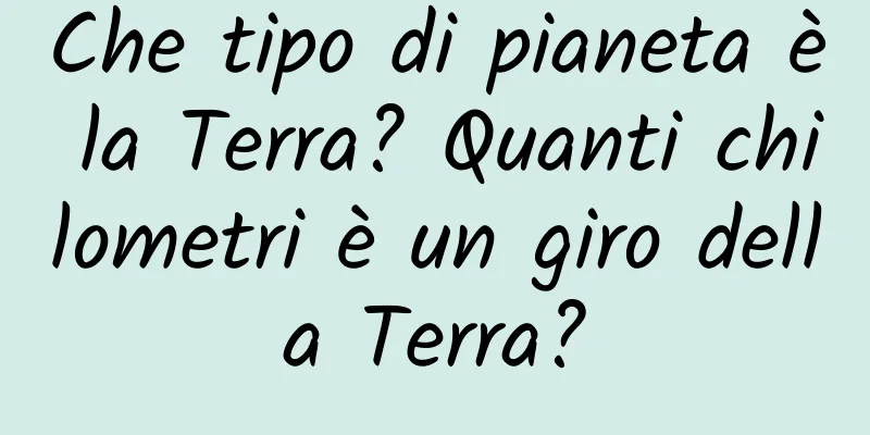 Che tipo di pianeta è la Terra? Quanti chilometri è un giro della Terra?