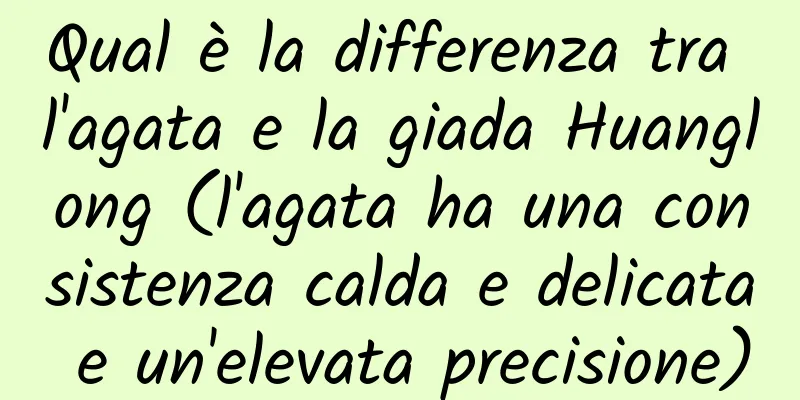 Qual è la differenza tra l'agata e la giada Huanglong (l'agata ha una consistenza calda e delicata e un'elevata precisione)