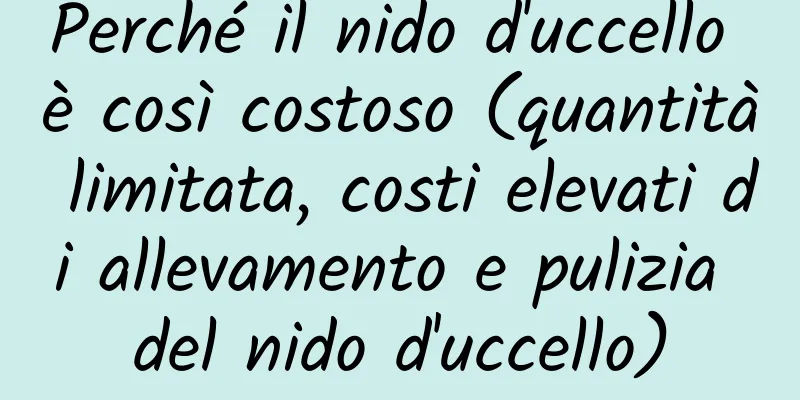 Perché il nido d'uccello è così costoso (quantità limitata, costi elevati di allevamento e pulizia del nido d'uccello)