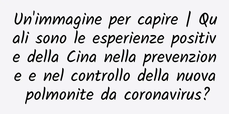 Un'immagine per capire | Quali sono le esperienze positive della Cina nella prevenzione e nel controllo della nuova polmonite da coronavirus?