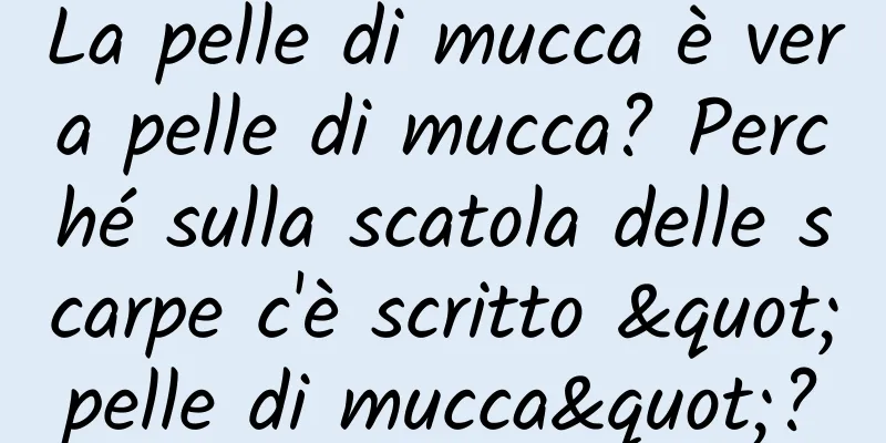 La pelle di mucca è vera pelle di mucca? Perché sulla scatola delle scarpe c'è scritto "pelle di mucca"?