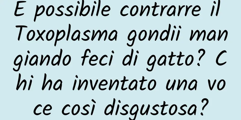 È possibile contrarre il Toxoplasma gondii mangiando feci di gatto? Chi ha inventato una voce così disgustosa?