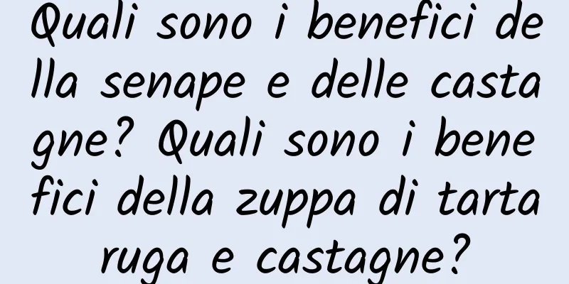 Quali sono i benefici della senape e delle castagne? Quali sono i benefici della zuppa di tartaruga e castagne?