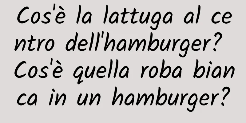 Cos'è la lattuga al centro dell'hamburger? Cos'è quella roba bianca in un hamburger?