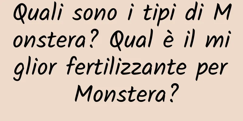 Quali sono i tipi di Monstera? Qual è il miglior fertilizzante per Monstera?