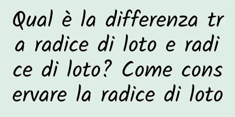 Qual è la differenza tra radice di loto e radice di loto? Come conservare la radice di loto