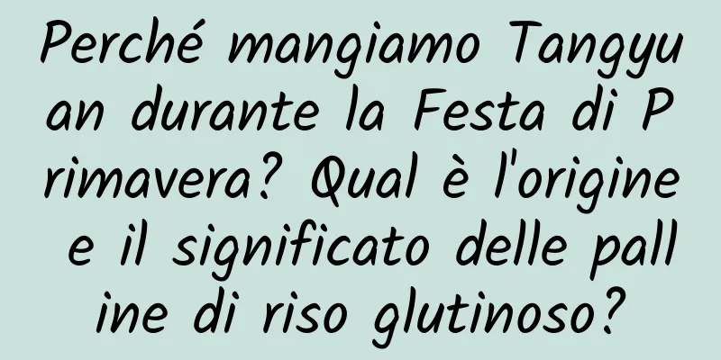 Perché mangiamo Tangyuan durante la Festa di Primavera? Qual è l'origine e il significato delle palline di riso glutinoso?