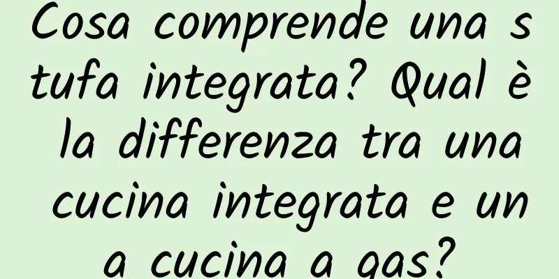 Cosa comprende una stufa integrata? Qual è la differenza tra una cucina integrata e una cucina a gas?
