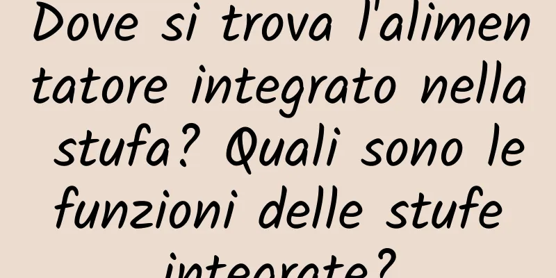 Dove si trova l'alimentatore integrato nella stufa? Quali sono le funzioni delle stufe integrate?