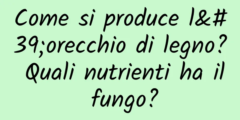 Come si produce l'orecchio di legno? Quali nutrienti ha il fungo?