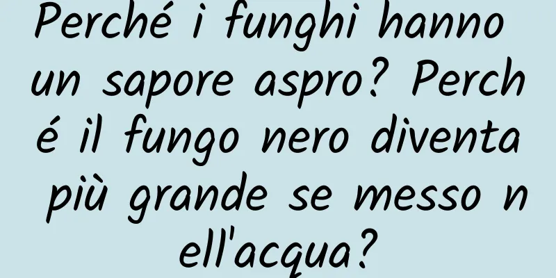 Perché i funghi hanno un sapore aspro? Perché il fungo nero diventa più grande se messo nell'acqua?