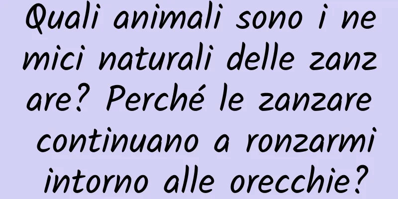 Quali animali sono i nemici naturali delle zanzare? Perché le zanzare continuano a ronzarmi intorno alle orecchie?