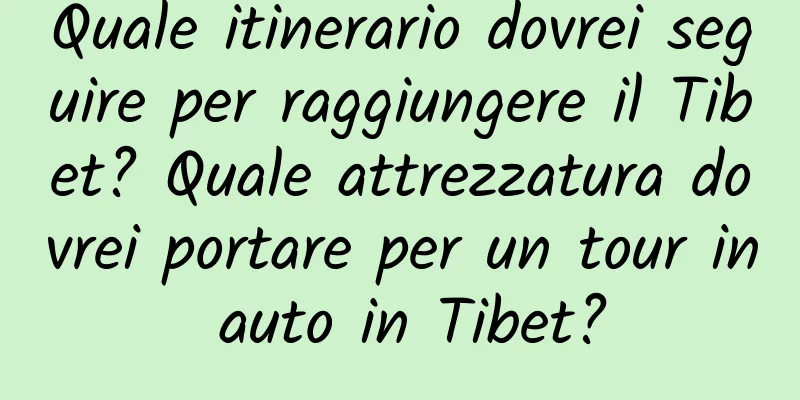 Quale itinerario dovrei seguire per raggiungere il Tibet? Quale attrezzatura dovrei portare per un tour in auto in Tibet?