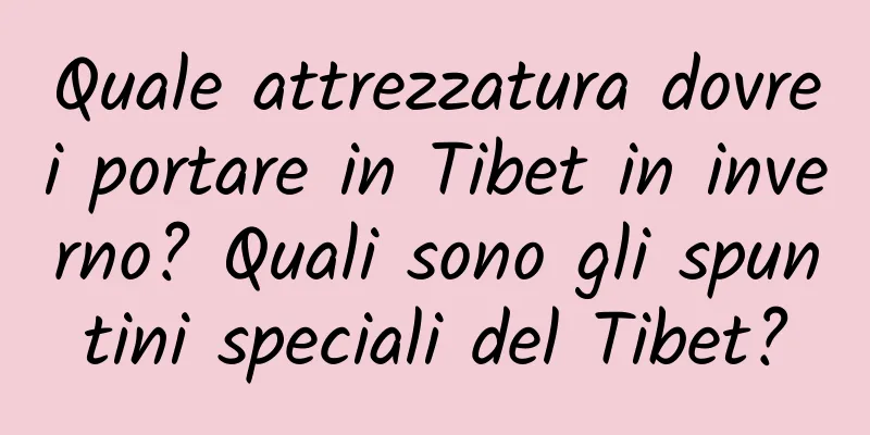 Quale attrezzatura dovrei portare in Tibet in inverno? Quali sono gli spuntini speciali del Tibet?
