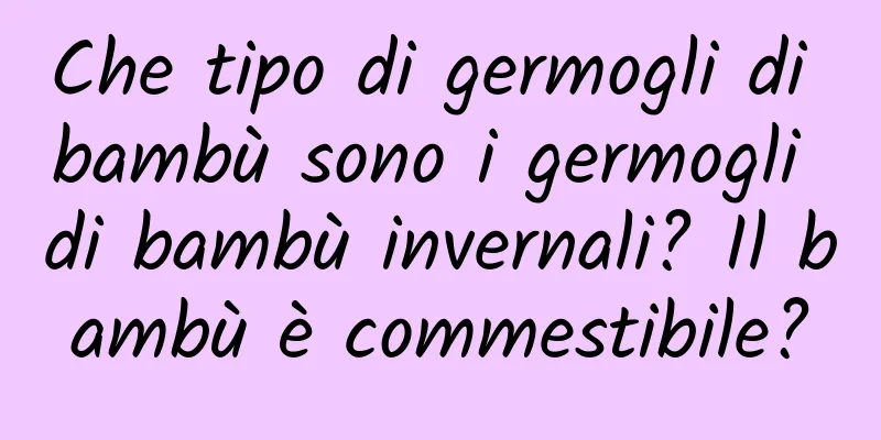 Che tipo di germogli di bambù sono i germogli di bambù invernali? Il bambù è commestibile?