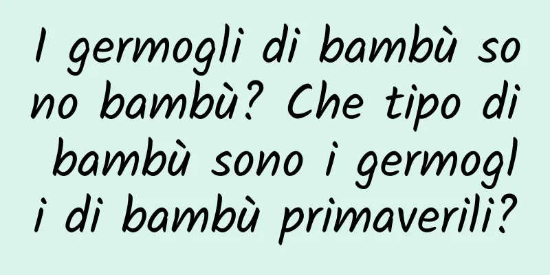 I germogli di bambù sono bambù? Che tipo di bambù sono i germogli di bambù primaverili?