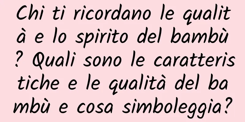 Chi ti ricordano le qualità e lo spirito del bambù? Quali sono le caratteristiche e le qualità del bambù e cosa simboleggia?