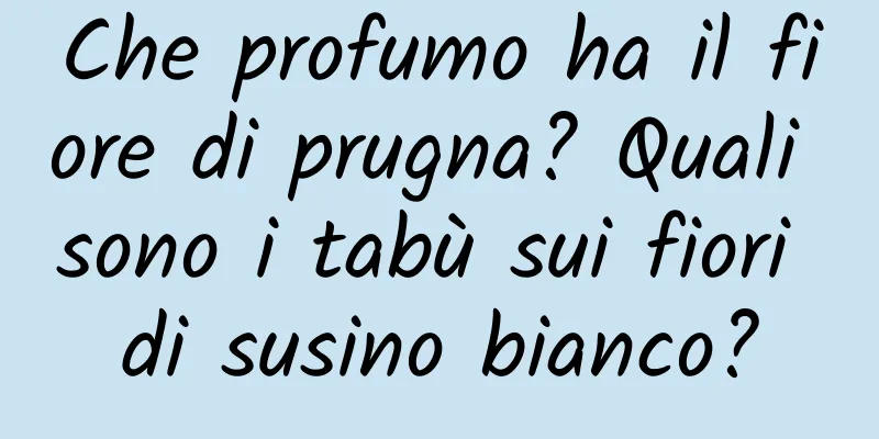Che profumo ha il fiore di prugna? Quali sono i tabù sui fiori di susino bianco?