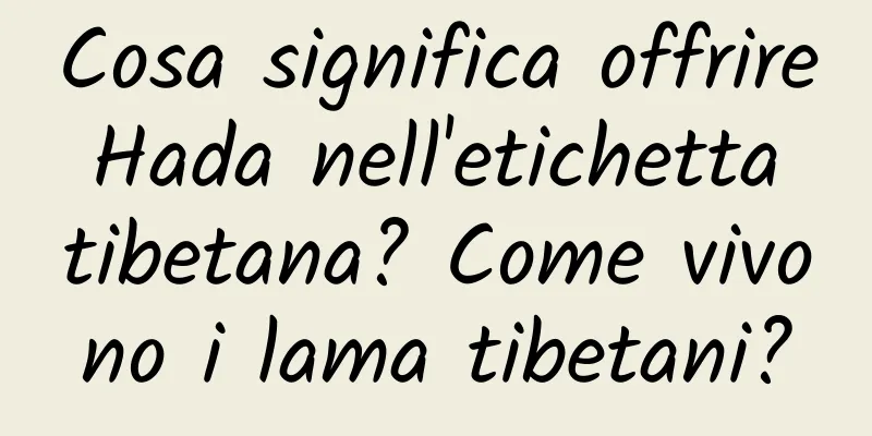Cosa significa offrire Hada nell'etichetta tibetana? Come vivono i lama tibetani?
