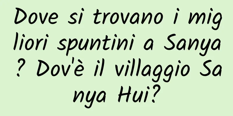 Dove si trovano i migliori spuntini a Sanya? Dov'è il villaggio Sanya Hui?