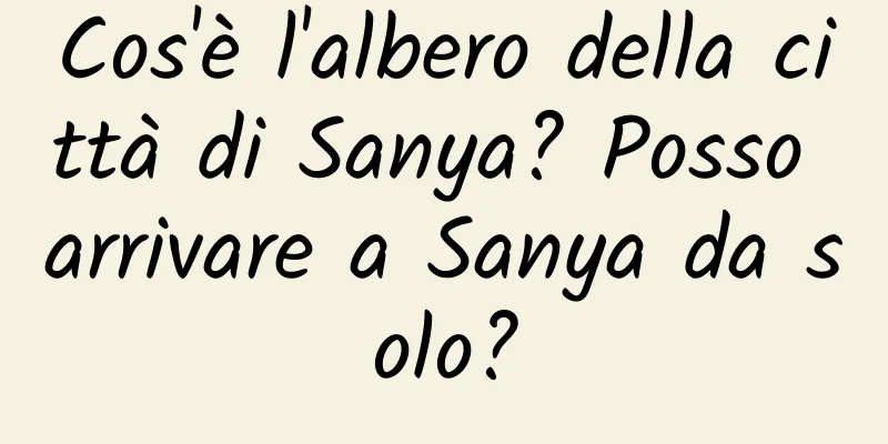 Cos'è l'albero della città di Sanya? Posso arrivare a Sanya da solo?