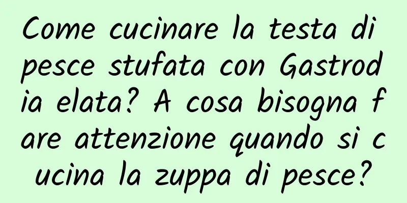 Come cucinare la testa di pesce stufata con Gastrodia elata? A cosa bisogna fare attenzione quando si cucina la zuppa di pesce?