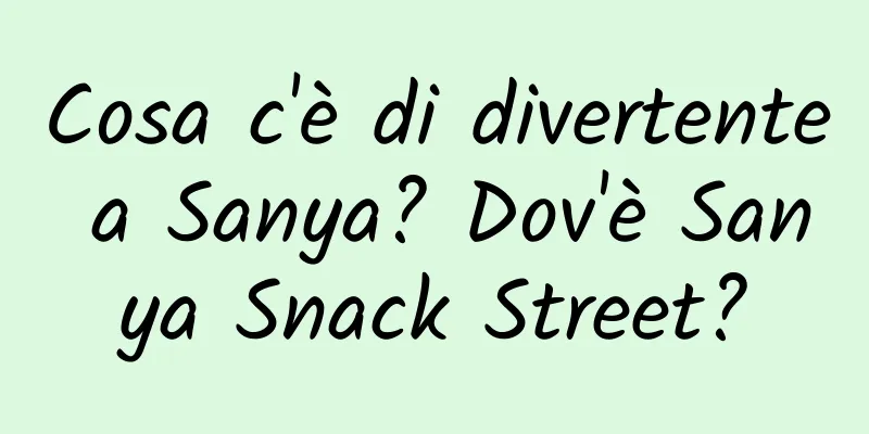 Cosa c'è di divertente a Sanya? Dov'è Sanya Snack Street?