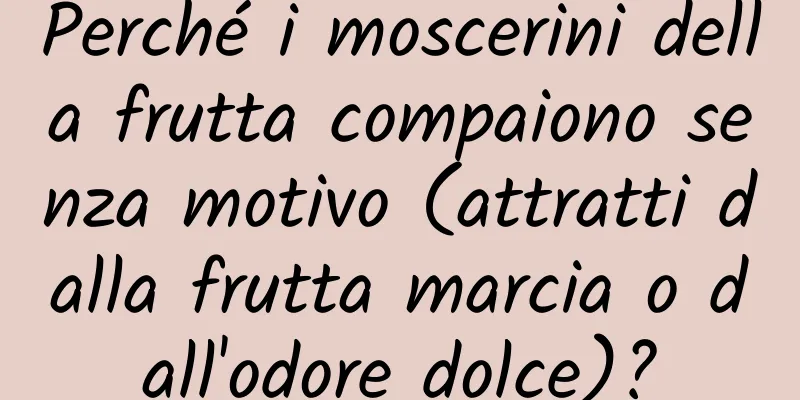 Perché i moscerini della frutta compaiono senza motivo (attratti dalla frutta marcia o dall'odore dolce)?