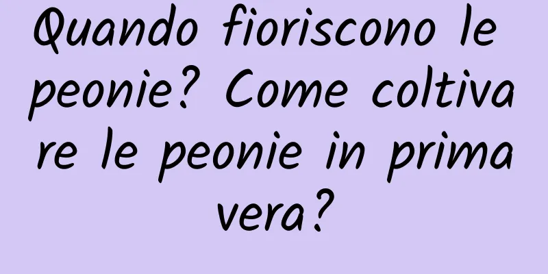 Quando fioriscono le peonie? Come coltivare le peonie in primavera?