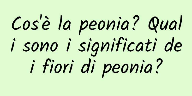 Cos'è la peonia? Quali sono i significati dei fiori di peonia?