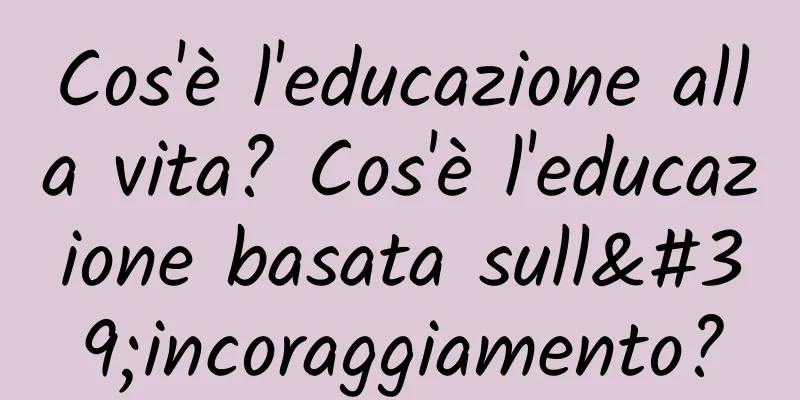 Cos'è l'educazione alla vita? Cos'è l'educazione basata sull'incoraggiamento?