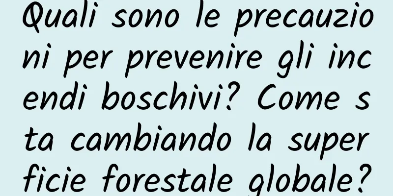 Quali sono le precauzioni per prevenire gli incendi boschivi? Come sta cambiando la superficie forestale globale?
