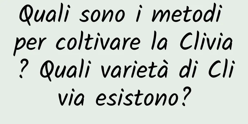 Quali sono i metodi per coltivare la Clivia? Quali varietà di Clivia esistono?