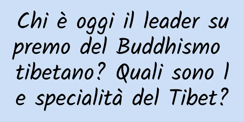 Chi è oggi il leader supremo del Buddhismo tibetano? Quali sono le specialità del Tibet?