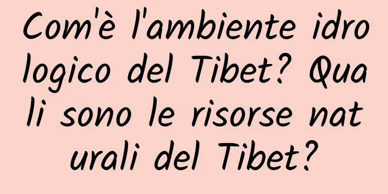 Com'è l'ambiente idrologico del Tibet? Quali sono le risorse naturali del Tibet?