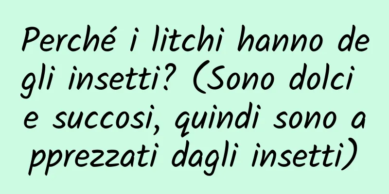 Perché i litchi hanno degli insetti? (Sono dolci e succosi, quindi sono apprezzati dagli insetti)