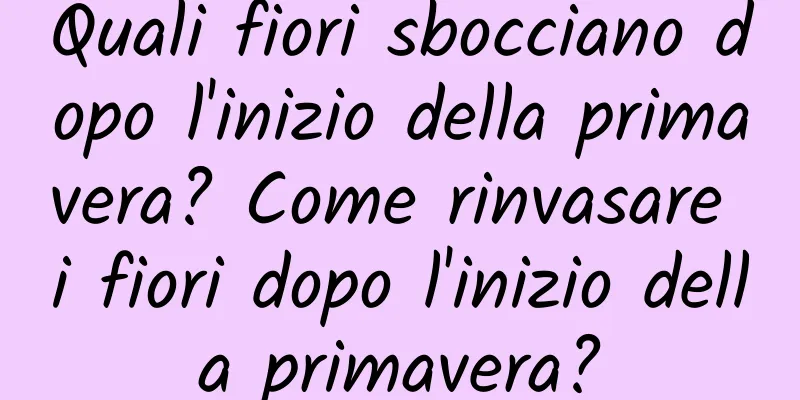 Quali fiori sbocciano dopo l'inizio della primavera? Come rinvasare i fiori dopo l'inizio della primavera?