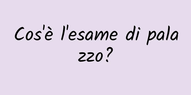Cos'è l'esame di palazzo?