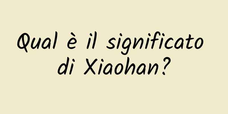Qual è il significato di Xiaohan?